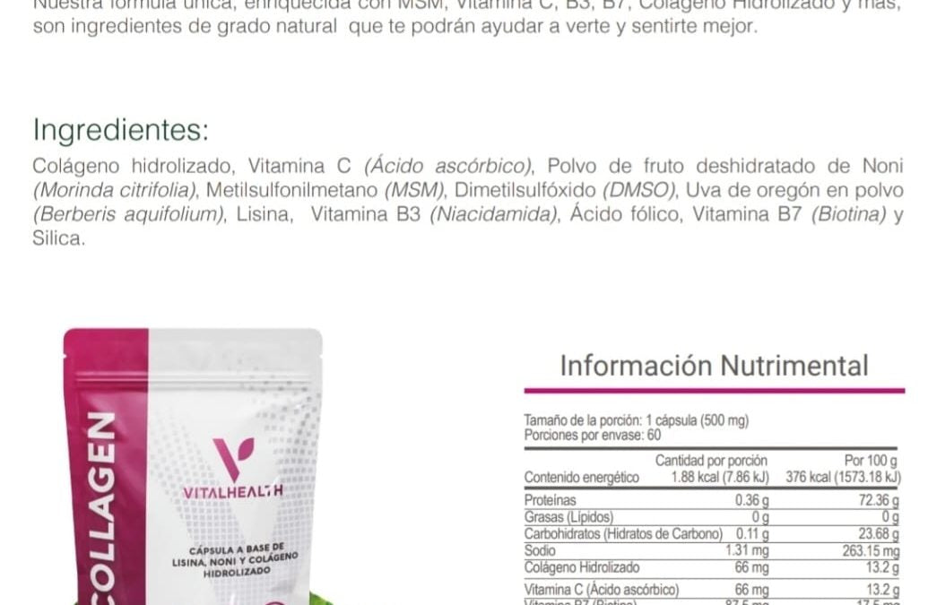 VITALHEALTH VCOLLAGEN SUPPLEMENTAL-FACTS