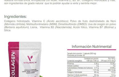 VITALHEALTH VCOLLAGEN SUPPLEMENTAL-FACTS